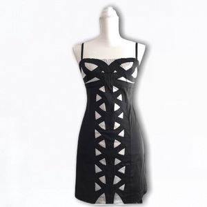 NWOT Stretch Slip Dress Blk/Lt Gray